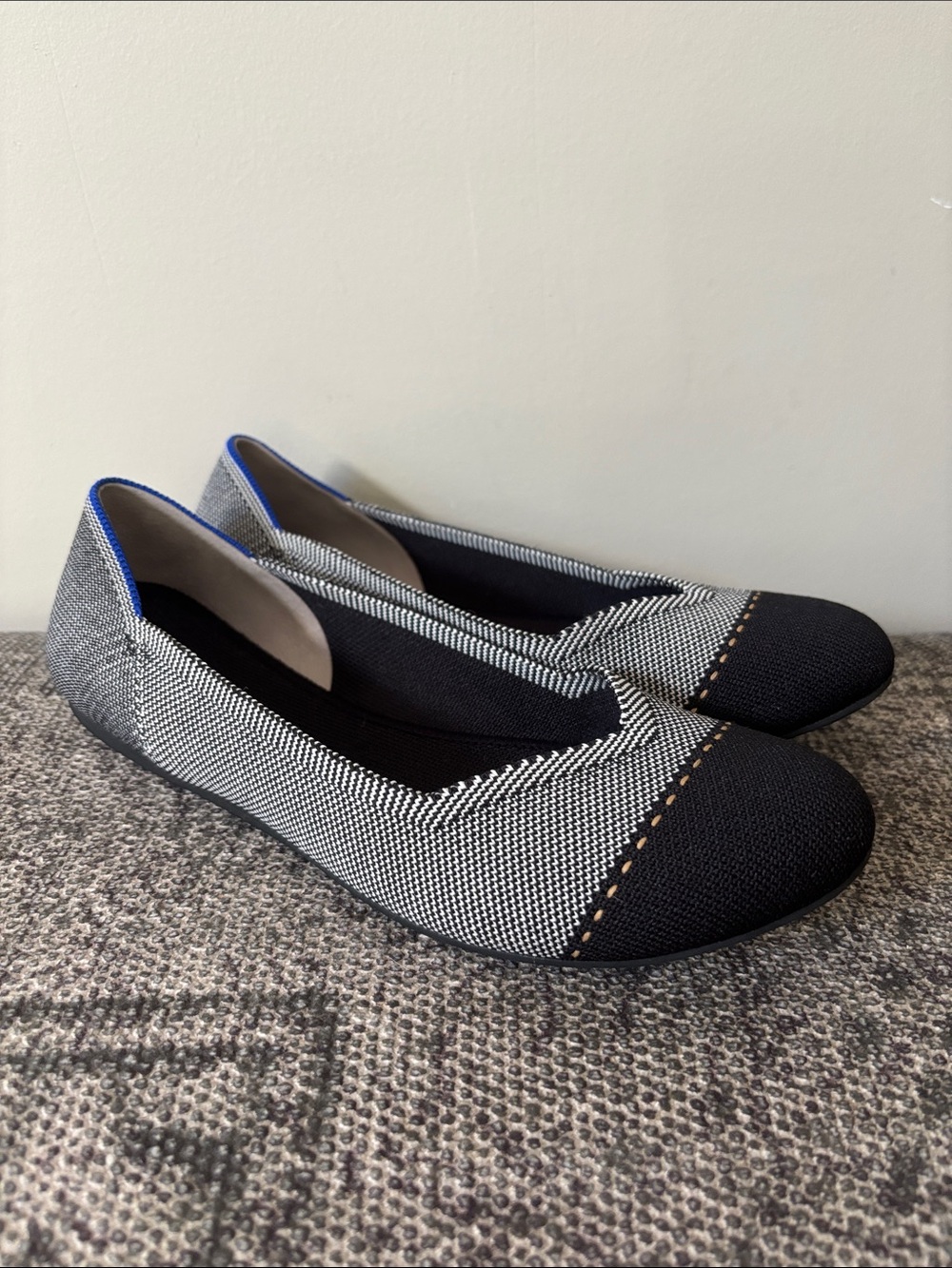 Rothy's The Point Grey Mist Captoe Flats - Size 8.5